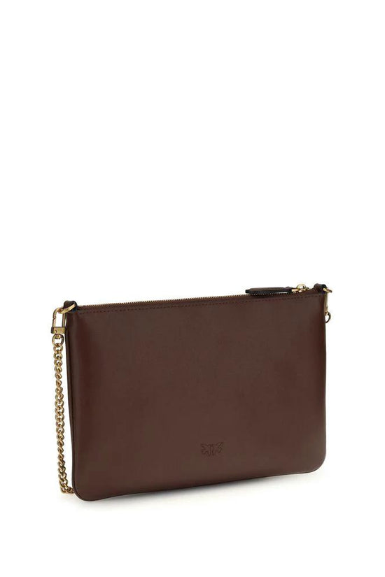 PINKO Schultertasche aus bordeauxrotem Kalbsleder Bos Taurus by PINKO