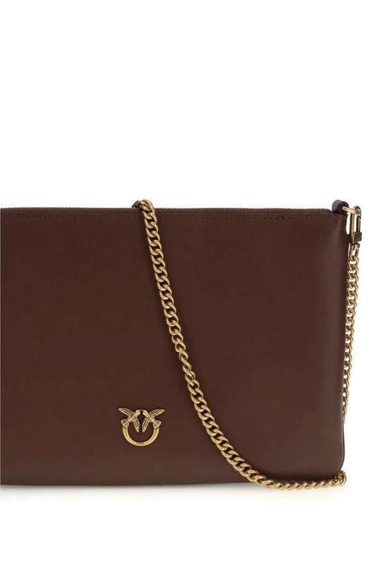 PINKO Schultertasche aus bordeauxrotem Kalbsleder Bos Taurus by PINKO