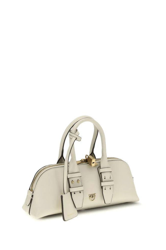 PINKO Beige Calf Leather Bos Taurus Handbag by PINKO