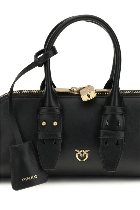PINKO Schwarze Kalbsleder Bos Taurus Handtasche by PINKO