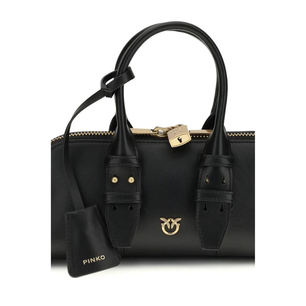 PINKO Schwarze Kalbsleder Bos Taurus Handtasche by PINKO