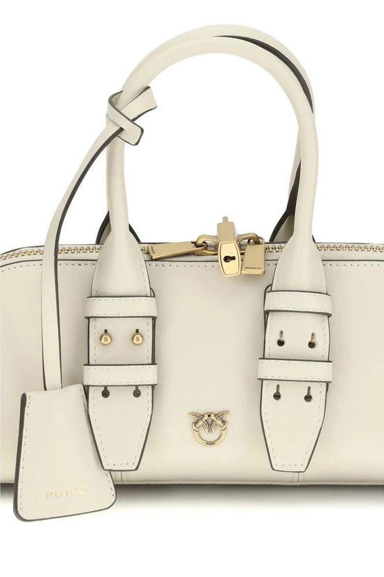 PINKO Beige Calf Leather Bos Taurus Handbag by PINKO