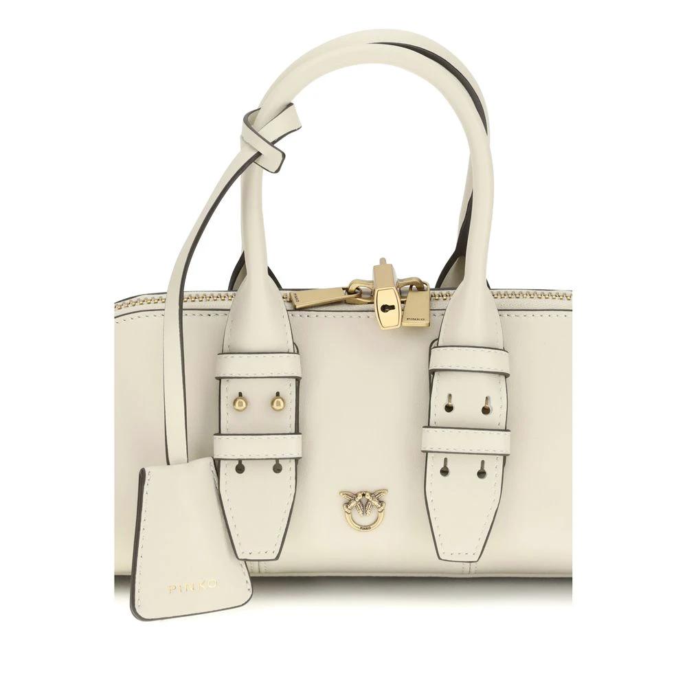 PINKO Beige Calf Leather Bos Taurus Handbag by PINKO