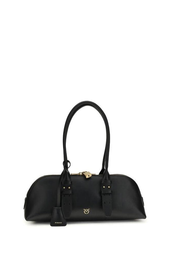 PINKO Schwarze Bos Taurus Kalbsleder Schultertasche by PINKO