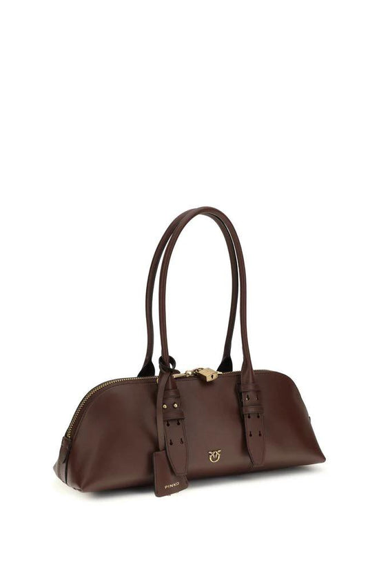 PINKO Braune Kalbsleder Bos Taurus Schultertasche by PINKO