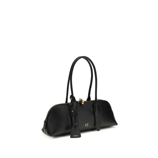 PINKO Schwarze Bos Taurus Kalbsleder Schultertasche by PINKO