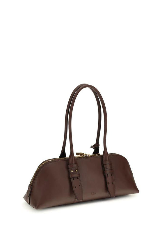 PINKO Braune Kalbsleder Bos Taurus Schultertasche by PINKO