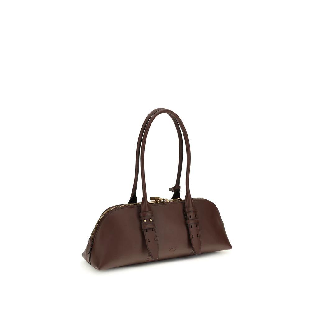 PINKO Braune Kalbsleder Bos Taurus Schultertasche by PINKO