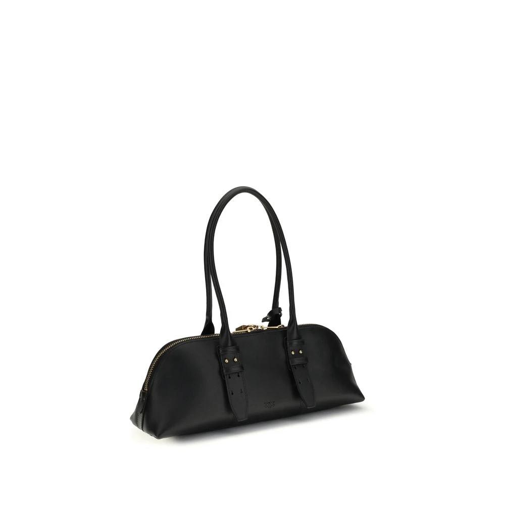 PINKO Schwarze Bos Taurus Kalbsleder Schultertasche by PINKO