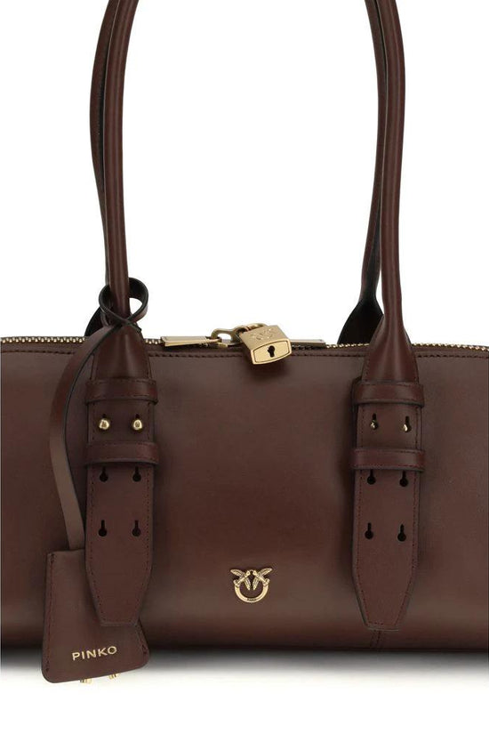 PINKO Braune Kalbsleder Bos Taurus Schultertasche by PINKO