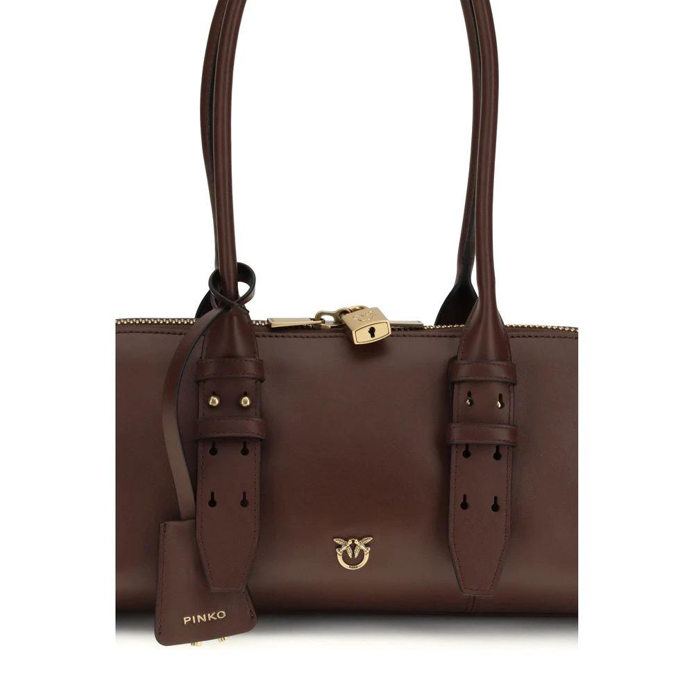 PINKO Braune Kalbsleder Bos Taurus Schultertasche by PINKO