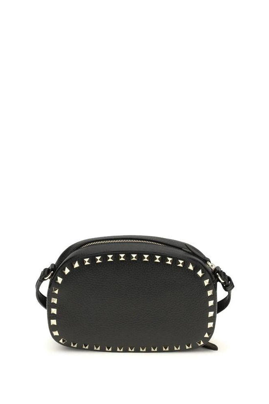Valentino Garavani Schwarze Bos Taurus Kalbsleder Schultertasche by Valentino Garavani