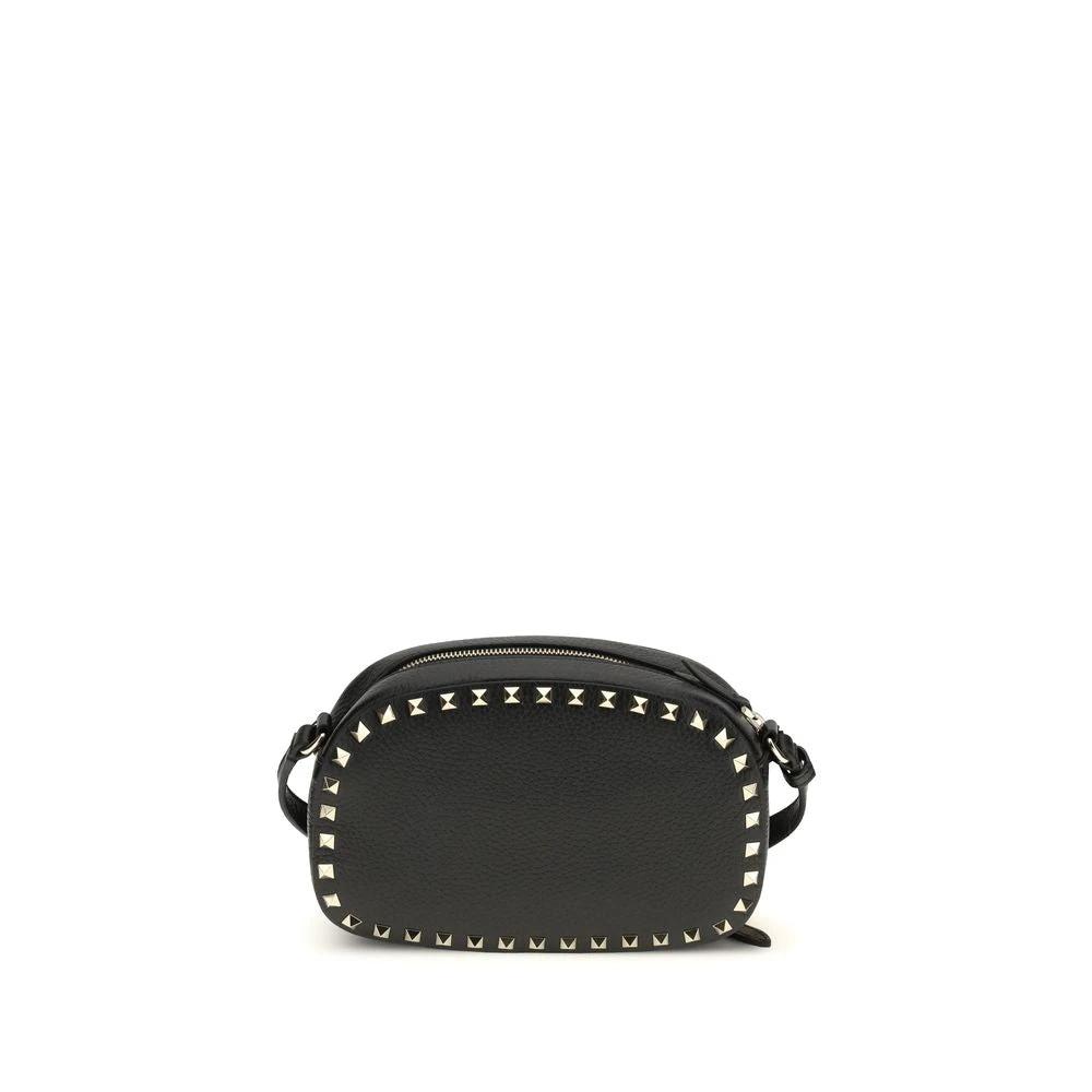 Valentino Garavani Schwarze Bos Taurus Kalbsleder Schultertasche by Valentino Garavani