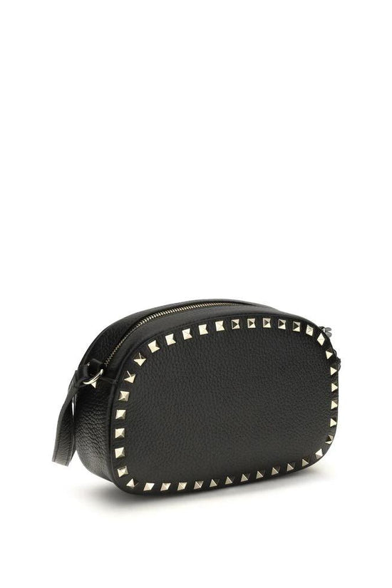 Valentino Garavani Schwarze Bos Taurus Kalbsleder Schultertasche by Valentino Garavani