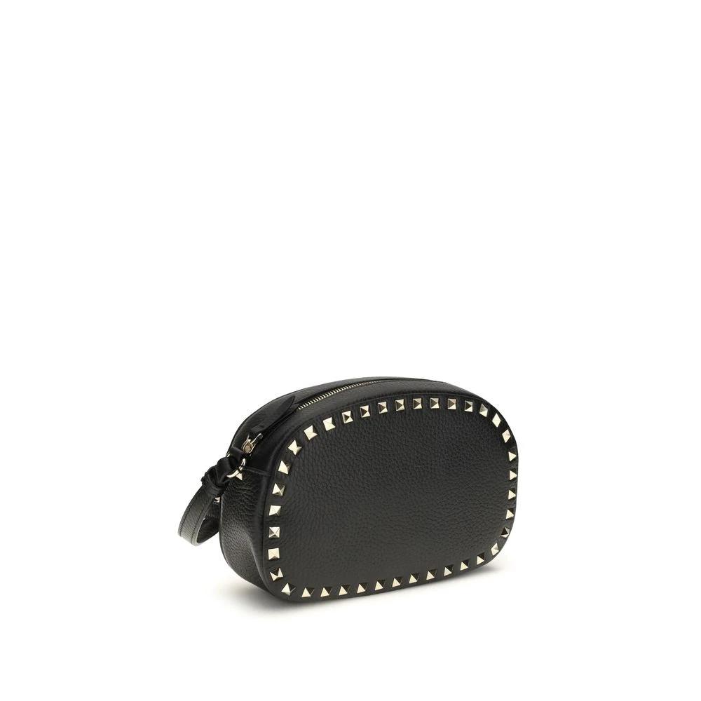 Valentino Garavani Schwarze Bos Taurus Kalbsleder Schultertasche by Valentino Garavani