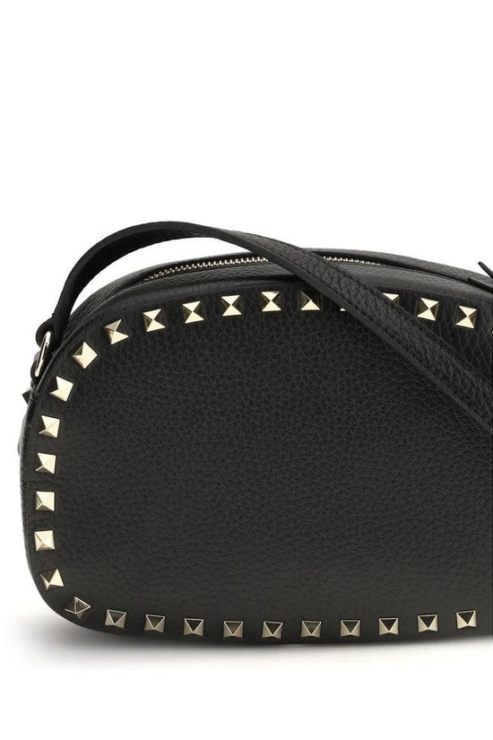 Valentino Garavani Schwarze Bos Taurus Kalbsleder Schultertasche by Valentino Garavani