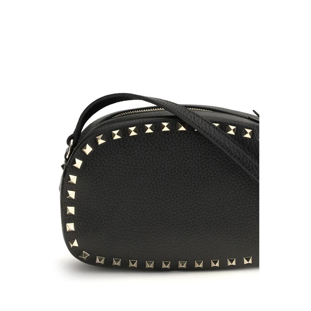Valentino Garavani Schwarze Bos Taurus Kalbsleder Schultertasche by Valentino Garavani