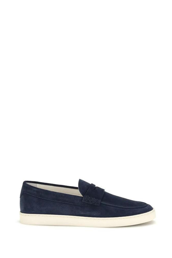Brunello Cucinelli Blaue Kalbsleder Bos Taurus Slipper-Loafer by Brunello Cucinelli