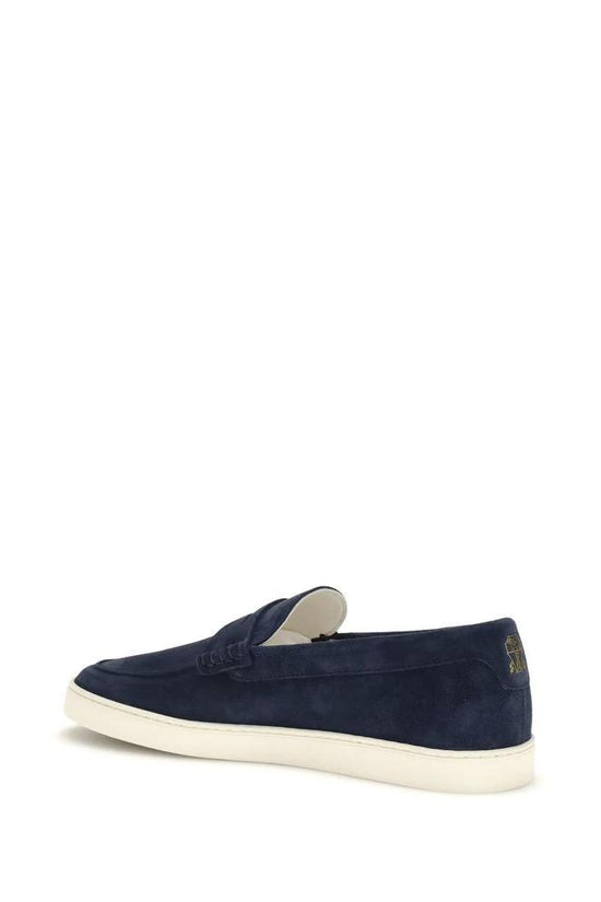 Brunello Cucinelli Blaue Kalbsleder Bos Taurus Slipper-Loafer by Brunello Cucinelli