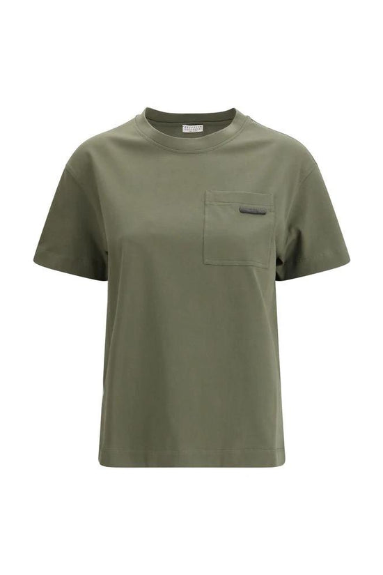 Brunello Cucinelli Cucinelli Zweifarbige Baumwoll-T-Shirt by Brunello Cucinelli Cucinelli