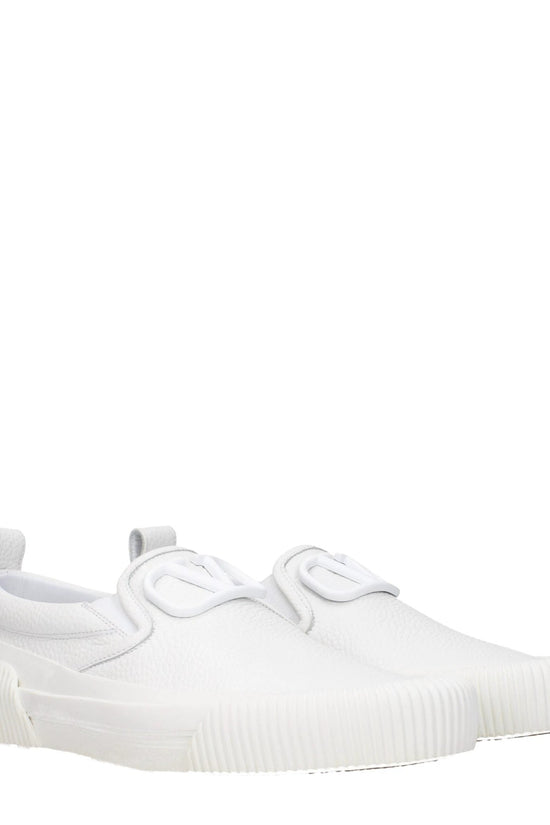 Valentino Garavani Weiße Loafer aus Leder zum Hineinschlüpfen by Valentino Garavani