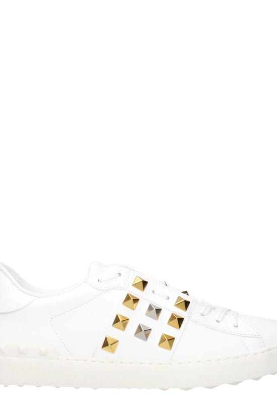 Valentino Garavani Weiße Low-Top-Sneaker aus Leder by Valentino Garavani