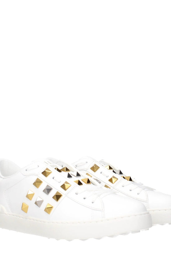Valentino Garavani Weiße Low-Top-Sneaker aus Leder by Valentino Garavani