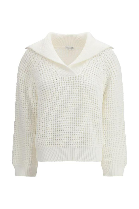 Brunello Cucinelli Cucinelli Weißes Baumwoll-Sweatshirt by Brunello Cucinelli Cucinelli
