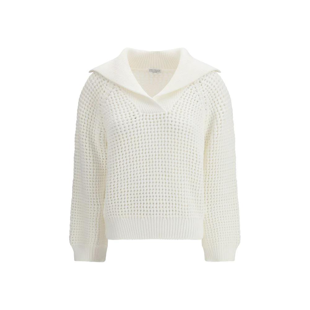 Brunello Cucinelli Cucinelli Weißes Baumwoll-Sweatshirt by Brunello Cucinelli Cucinelli
