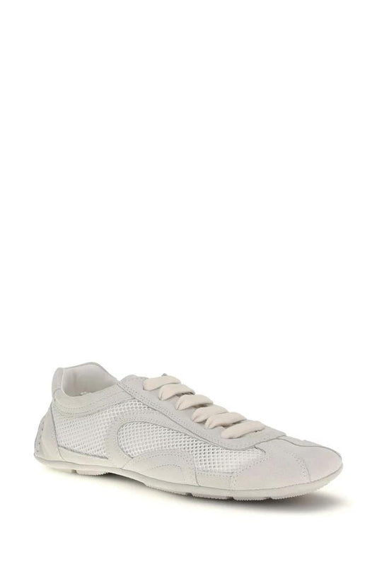 Prada Weiße Stoff-Sneaker mit niedrigem Schaft by Prada