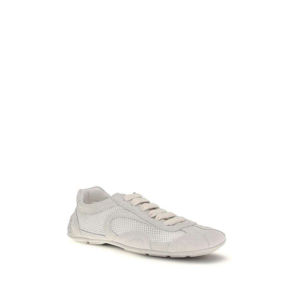 Prada Weiße Stoff-Sneaker mit niedrigem Schaft by Prada