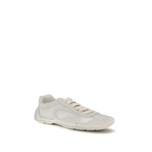 Prada Weiße Stoff-Sneaker mit niedrigem Schaft by Prada