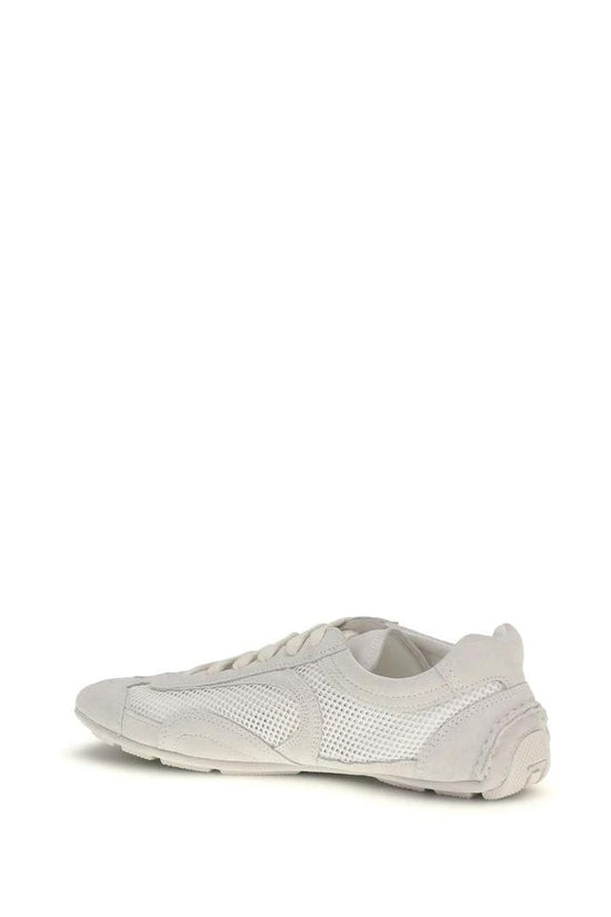 Prada Weiße Stoff-Sneaker mit niedrigem Schaft by Prada