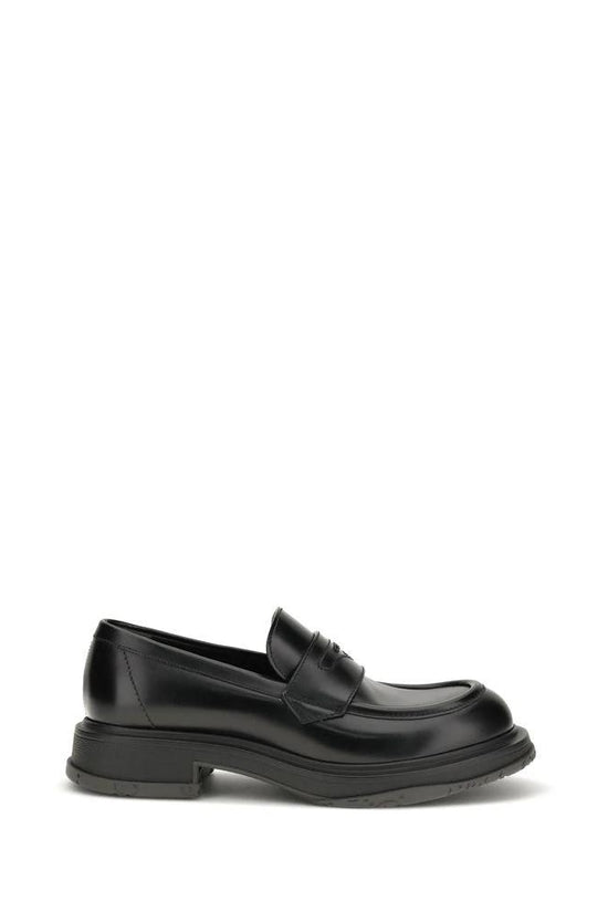 Gucci Schwarze Bos Taurus Kalbsleder Loafer zum Hineinschlüpfen by Gucci