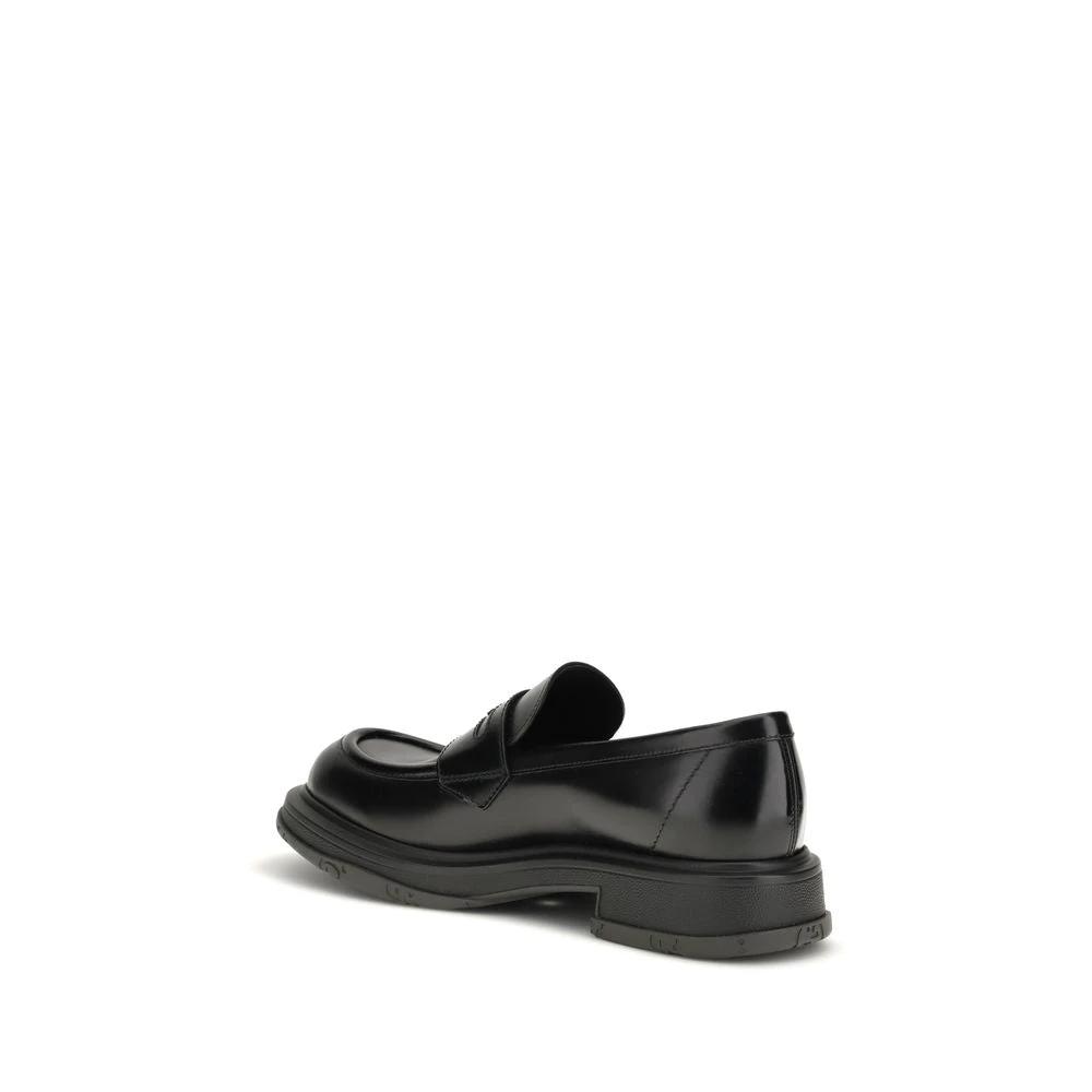 Gucci Schwarze Bos Taurus Kalbsleder Loafer zum Hineinschlüpfen by Gucci