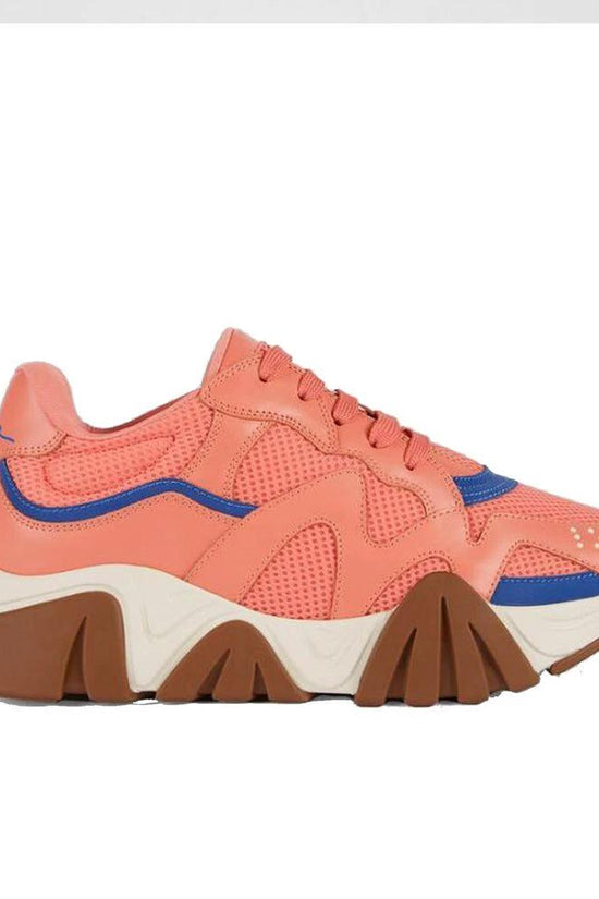 Versace Orangefarbene Leder-Sneaker mit klobiger Sohle by Versace