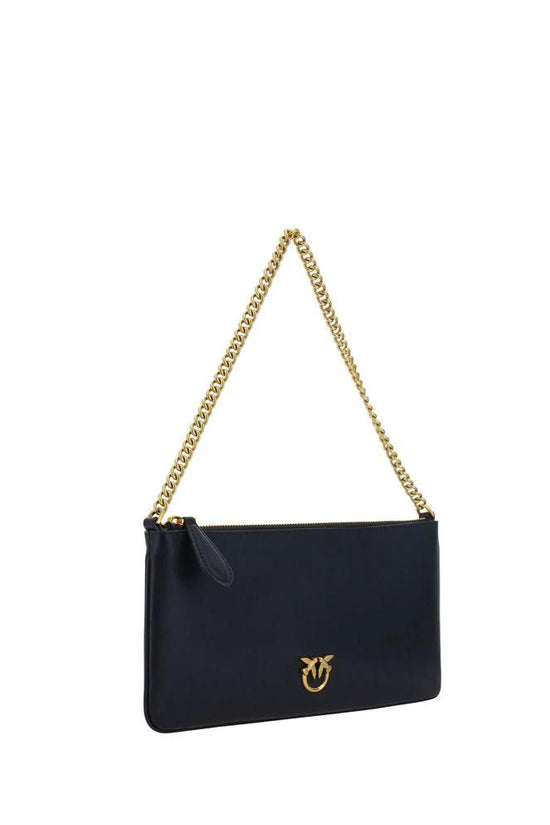 PINKO Schwarze Kalbsleder Bos Taurus Schultertasche by PINKO