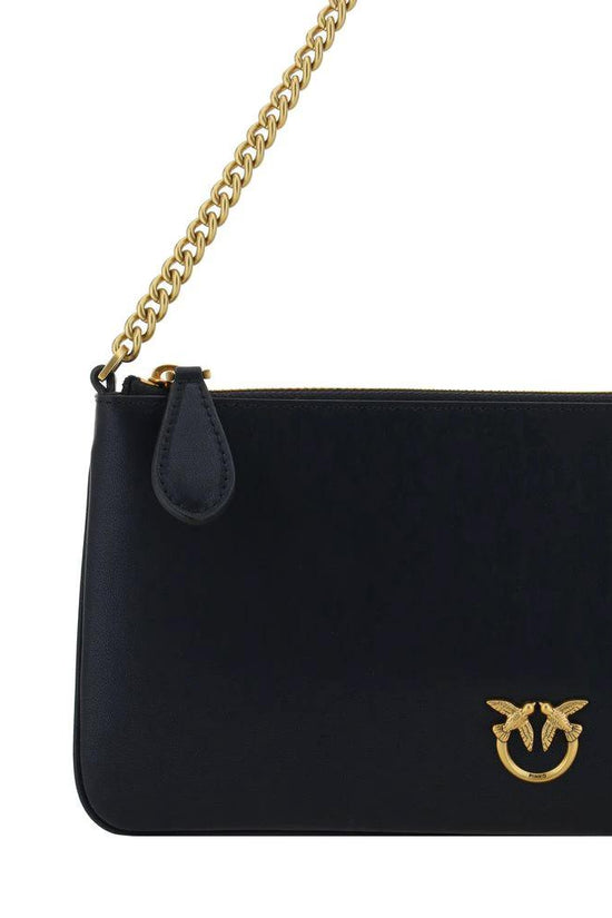 PINKO Schwarze Kalbsleder Bos Taurus Schultertasche by PINKO