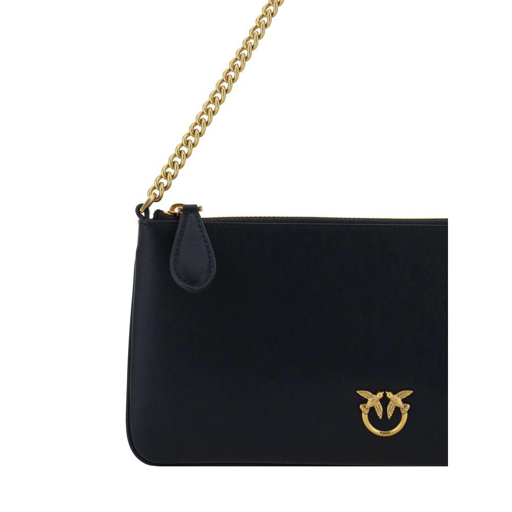 PINKO Schwarze Kalbsleder Bos Taurus Schultertasche by PINKO