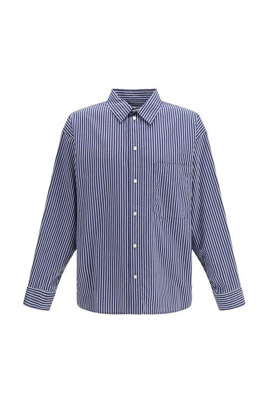 Balenciaga Blaues Baumwollhemd mit Muster by Balenciaga