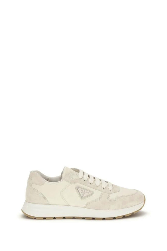 Prada Beige Nylon Low Top Sneakers by Prada