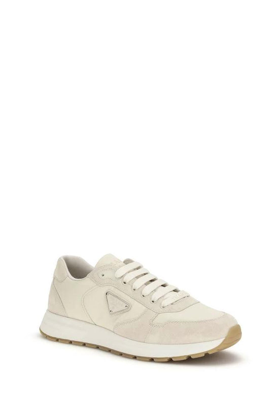 Prada Beige Nylon Low Top Sneakers by Prada