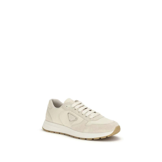 Prada Beige Nylon Low Top Sneakers by Prada