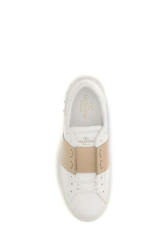 Valentino Garavani Weiße Low-Top-Sneaker aus Kalbsleder Bos Taurus by Valentino Garavani