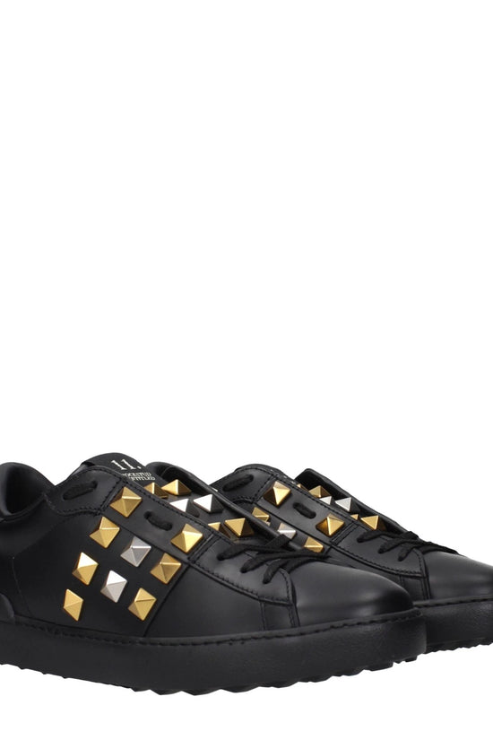 Valentino Garavani Schwarze Leder-Sneaker by Valentino Garavani