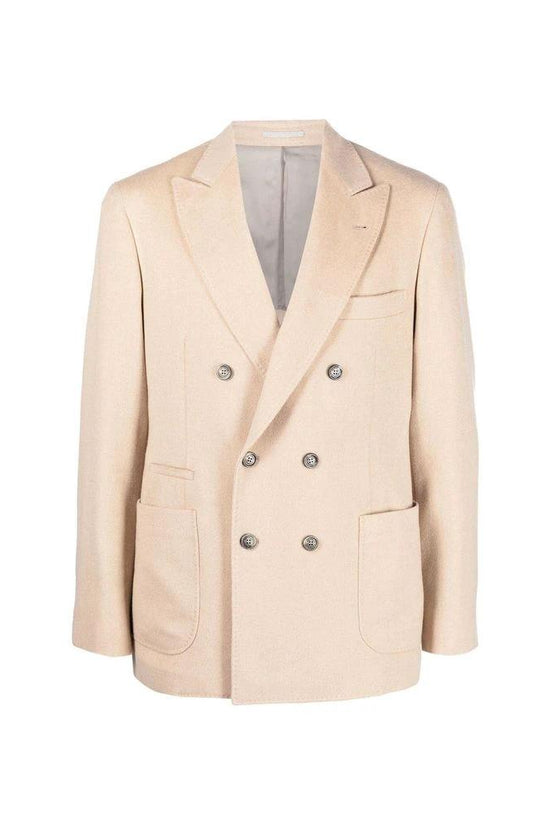 Brunello Cucinelli Cucinelli Beiger Wollmantel by Brunello Cucinelli Cucinelli