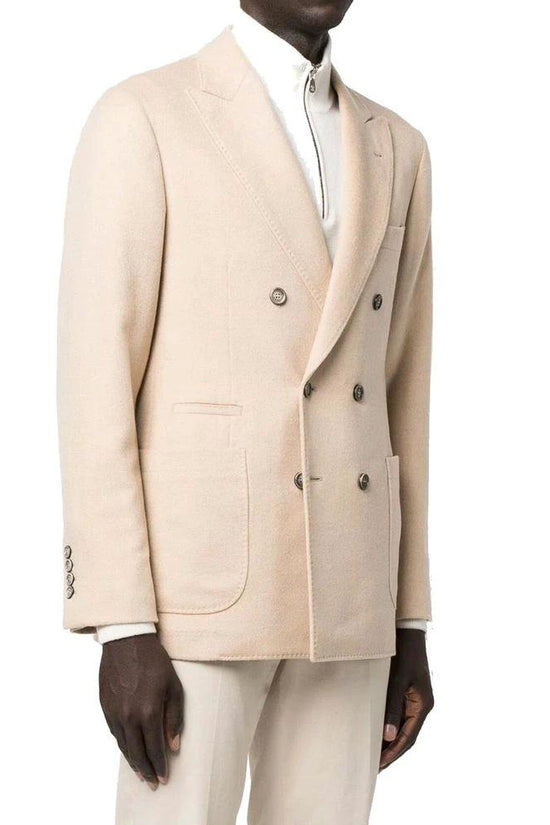 Brunello Cucinelli Beiger Wollmantel by Brunello Cucinelli