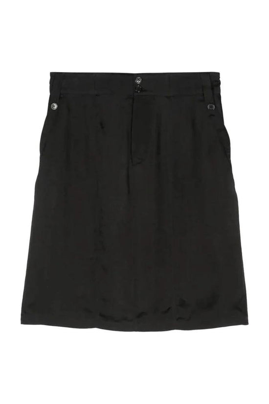 Saint Laurent Schwarzer Minirock aus Cupro by Saint Laurent