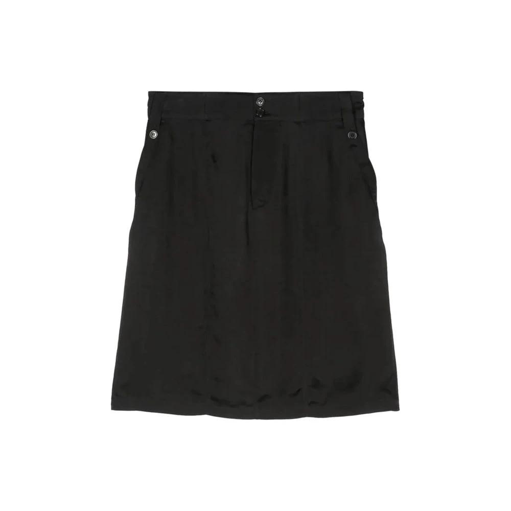 Saint Laurent Schwarzer Minirock aus Cupro by Saint Laurent