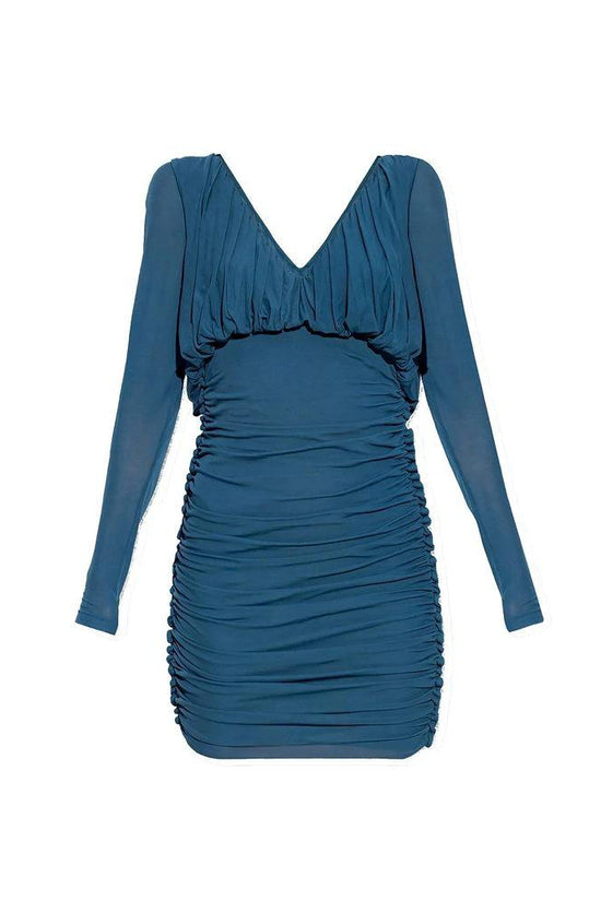 Saint Laurent Blaues Kupferfarbenes Freizeitkleid by Saint Laurent